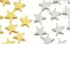 10 Stainless Steel Heart and Star Spacer Beads, Gold/Silver, 8 x 3 mm, Star-Silver view 1