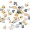 10 Stainless Steel Heart and Star Spacer Beads, Gold/Silver, 8 x 3 mm, Star-Silver view 2
