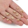 10 Stainless Steel Heart and Star Spacer Beads, Gold/Silver, 8 x 3 mm, Star-Silver view 4