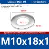 ORANXIN M10 x 18 x 1, 20-Piece 304 Stainless Steel Flat Washers view 2