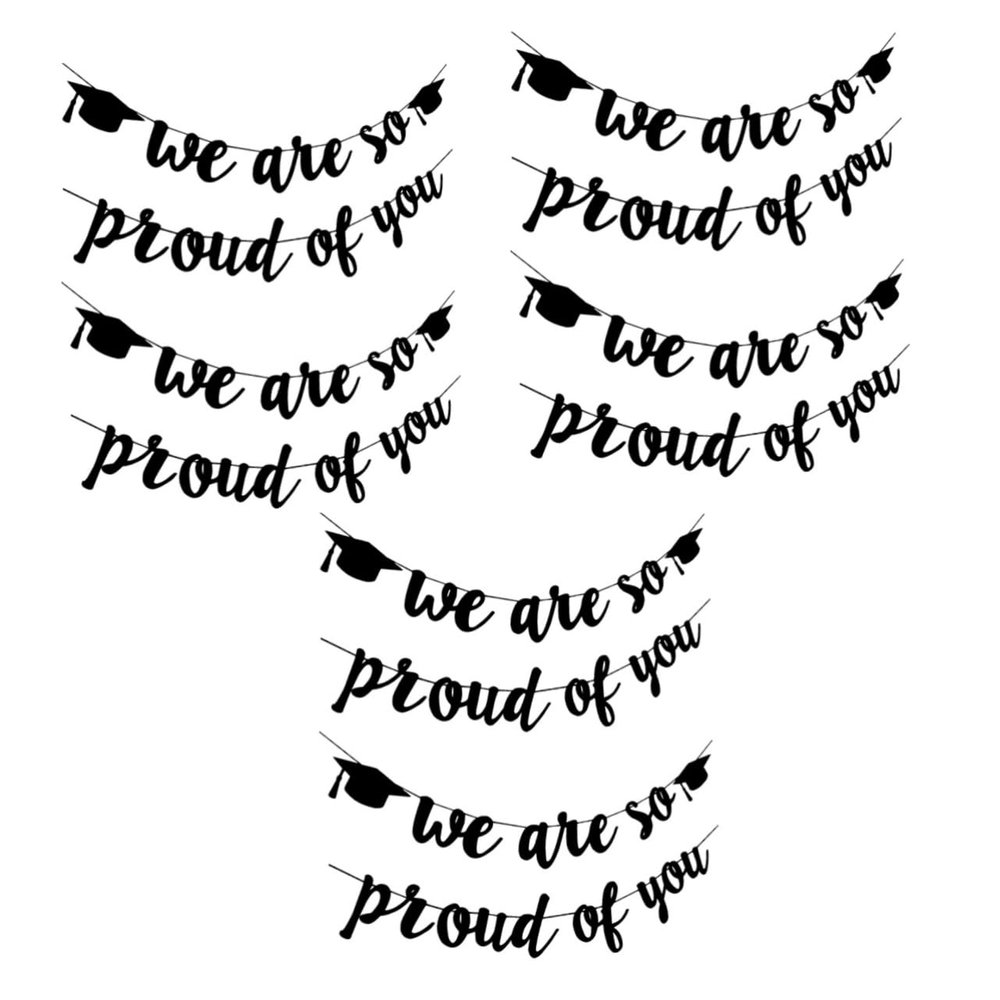 DECHOUS Black Graduation Party Banner, Hanging Garland Decoration