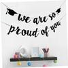 DECHOUS Black Graduation Party Banner, Hanging Garland Decoration view 3