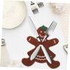 ABOOFAN 4-Piece Christmas Cutlery Holders with Gingerbread Design view 2