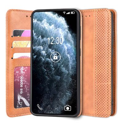 Sinyunron Phone Case for Samsung Galaxy A16 4G/5G, Brown PU Leather Wallet Folio Case