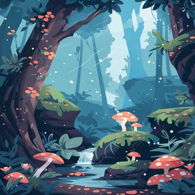 Mushroom and Tree Diamond Painting Kit for Adults and Kids, Beginner DIY 5D Craft, 70 x 95 cm