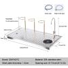Stainless Steel Glass Rinser for Sink with Side Spray and Drip Tray, 64 x 34 x 25.5 cm view 2