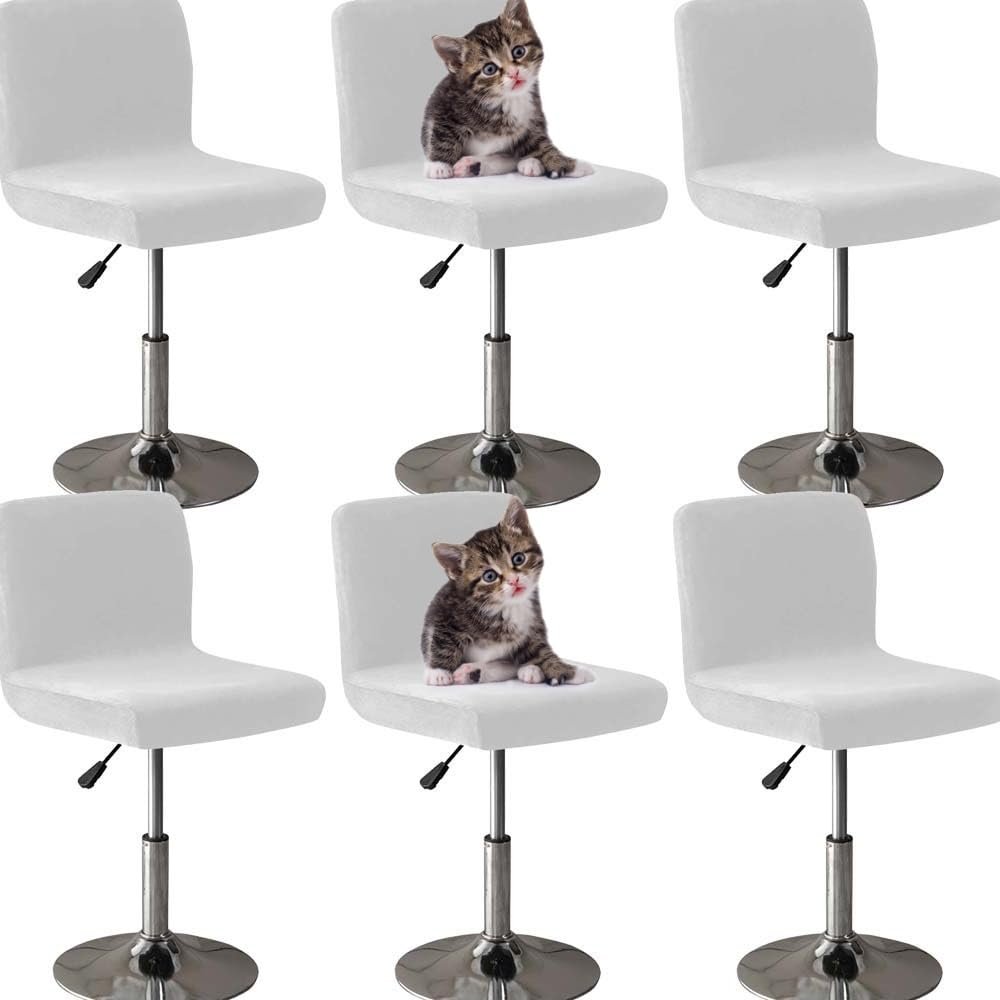 Bar Stool Covers Set with Backrest, Stretch Protective Covers for Swivel Dining Chairs