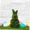 HEMOTON Moss-Flocked Easter Bunny Statue, Garden Figurine view 3