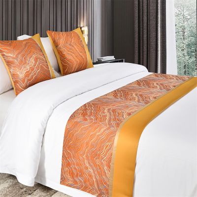 Jacquard Bed Runner, Orange, 50 × 240 cm for 180 cm Beds