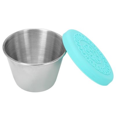 Yinhing Essential Oil Container, 70ml Stainless Steel - Dressing Holder with Silicone Lid (Mint Green Lid)