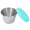 Yinhing Essential Oil Container, 70ml Stainless Steel - Dressing Holder with Silicone Lid (Mint Green Lid) view 1