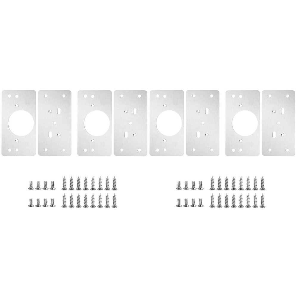 Concealed Soft-Close Cabinet Hinges, 20-Piece Stainless Steel Hinge Repair Plates, Flat Corner Braces