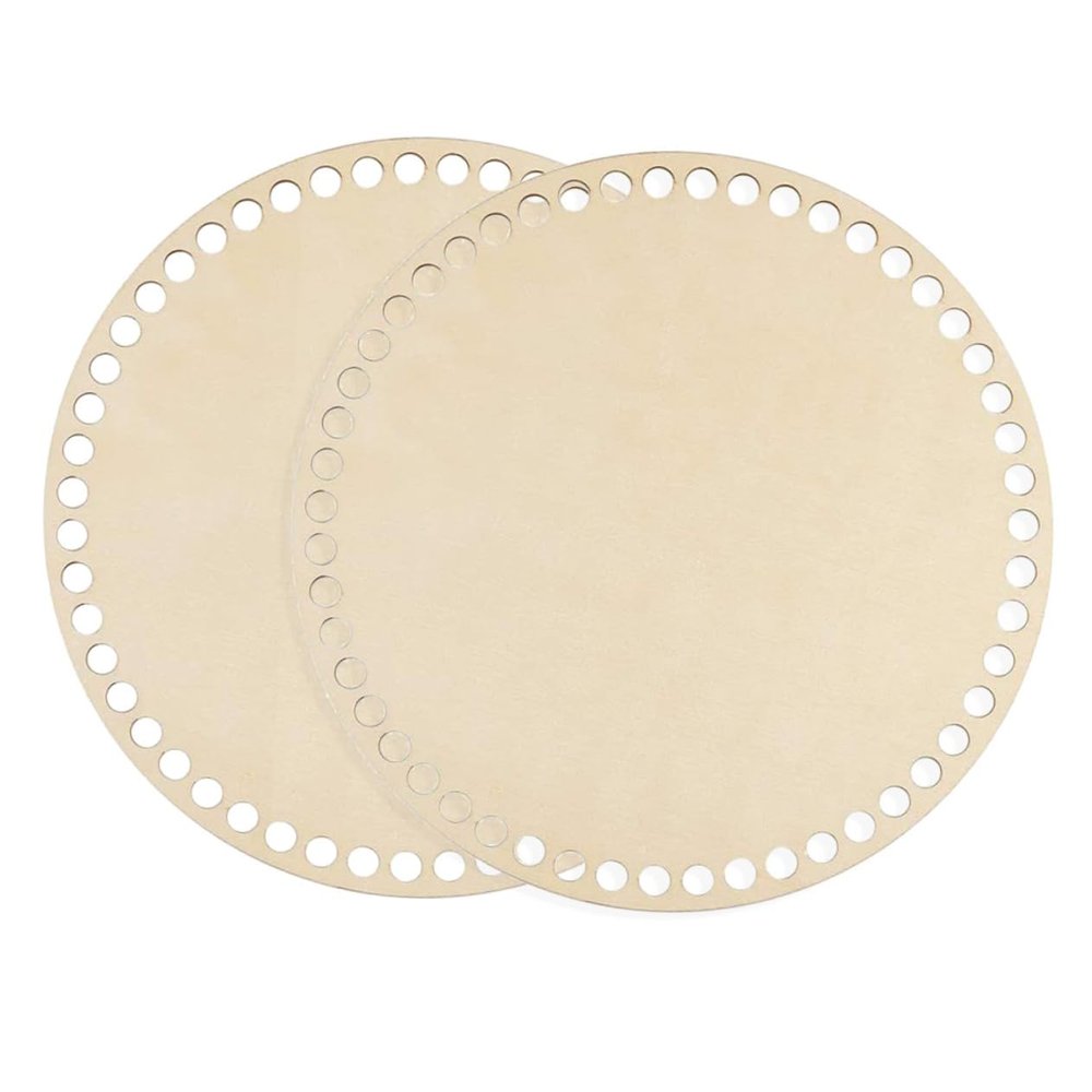 Housoutil 2-Pack Round Wooden Bag Bottoms for Crocheting