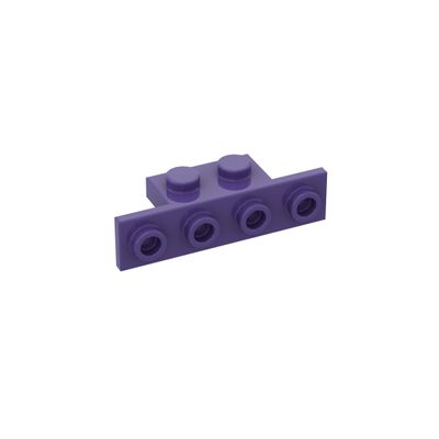 GoBricks 10201 Hinge Plate Bracket, 1 x 2–1 x 4, Rounded Corners, 50 Pieces, GDS-638, Compatible with LEGO Bricks, Dark Violet 060
