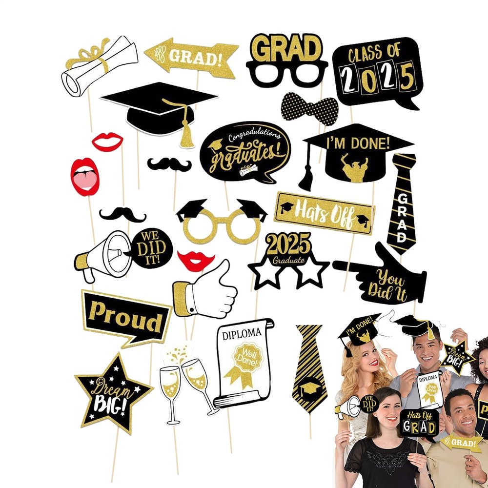 2025 Photo Booth Props for Graduation