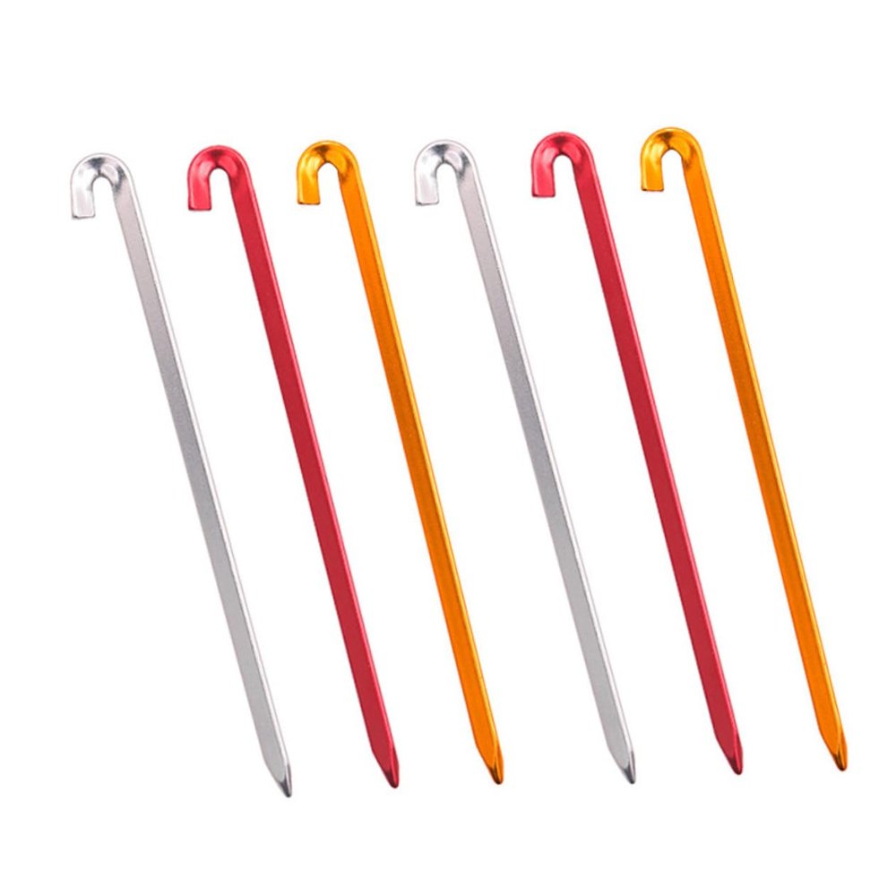 Aluminum Alloy Tent Stakes, 6-Piece Set for Outdoor Camping