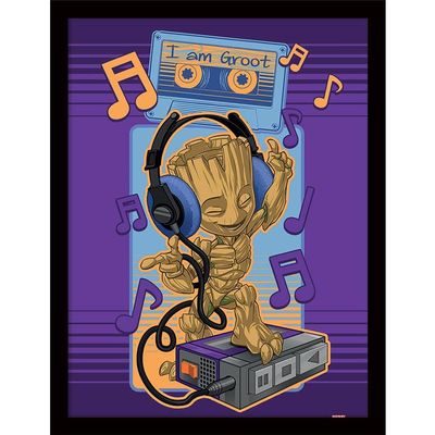Guardians of the Galaxy - I AM GROOT Framed Poster, Light Purple/Brown/Black, 40 x 30 cm