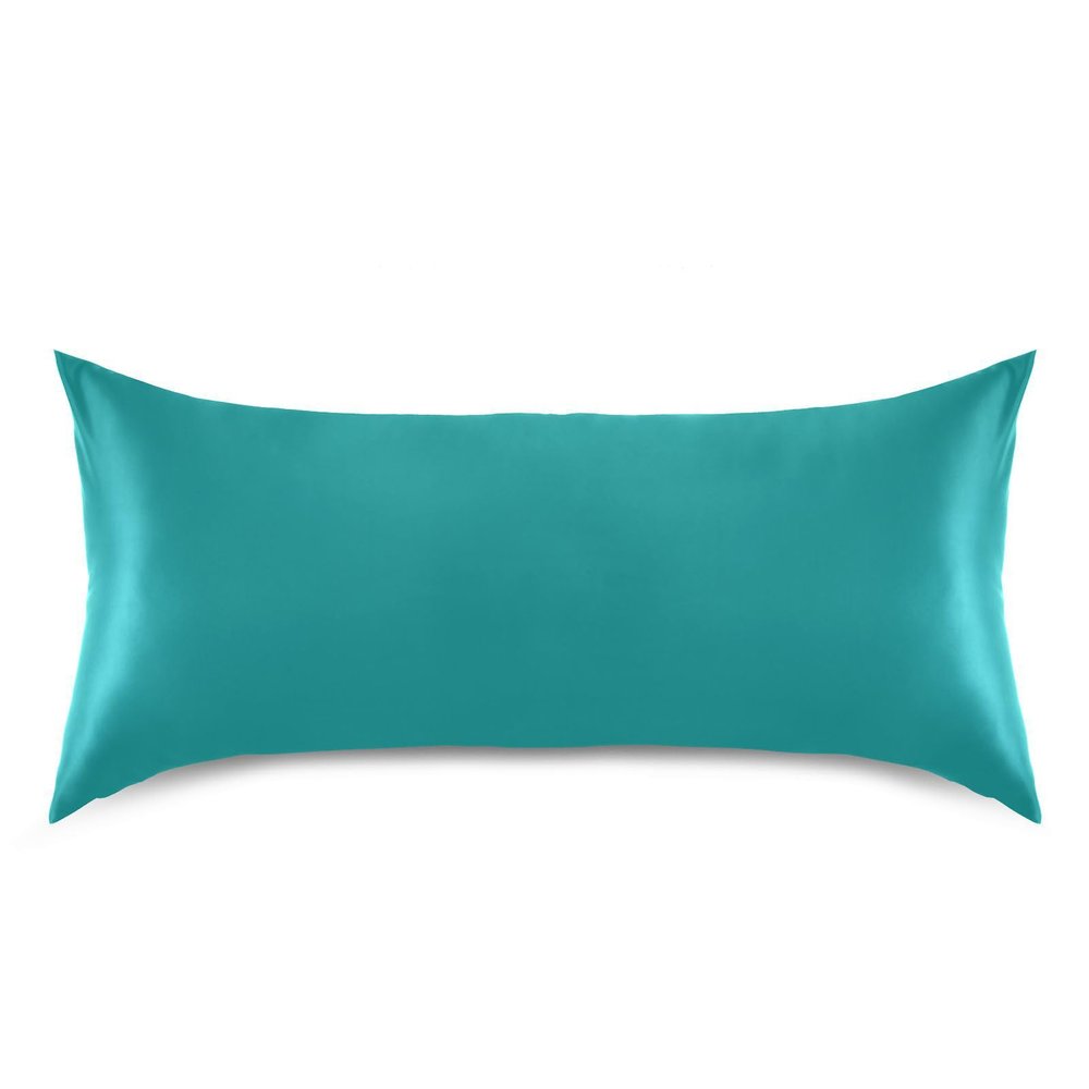 Dark Cyan Solid Decorative Satin Pillowcase, King Size, 20 x 40 in