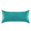 Dark Cyan Solid Decorative Satin Pillowcase, King Size, 20 x 40 in view 1