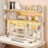Desk Bookshelf Organizer, Metal Desktop Display Shelf with Adjustable Storage view 2