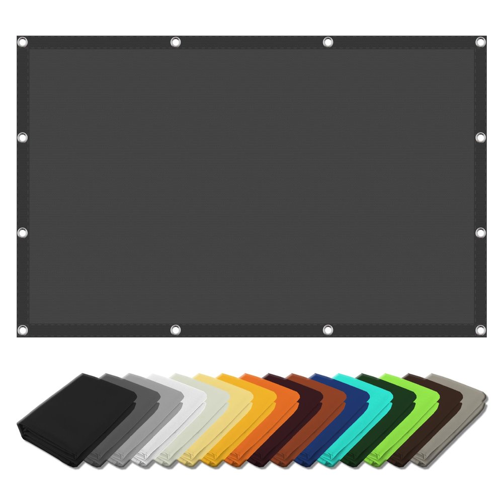 Waterproof Rectangle Sun Shade Sail 1.2 x 1.5 m, UV-Resistant, Dark Gray
