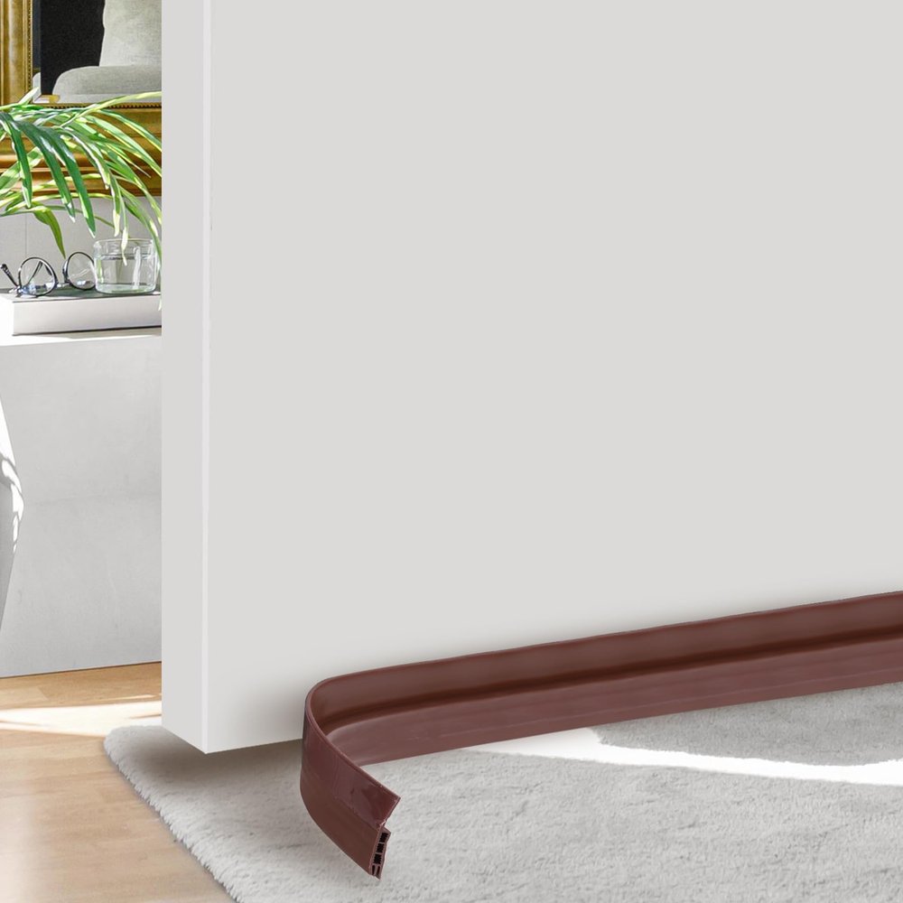 PATIKIL Self-Adhesive Door Seal Strip, 5 cm x 1 m Silicone, Brown