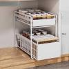 Under-Sink Storage 2-Pack, 2-Tier Pull-Out Organizers, White view 2