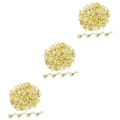 STOBOK 900 Gold Paper Brads, 3 Sets