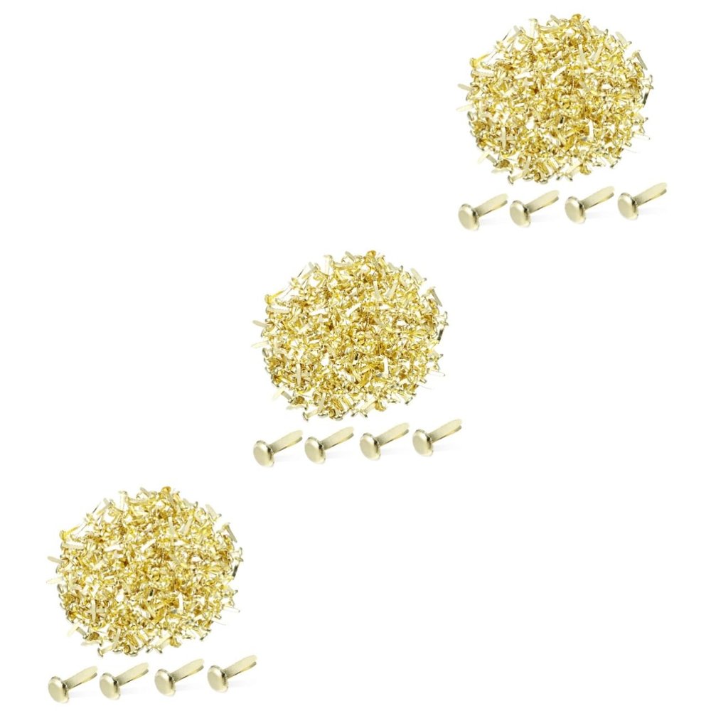 STOBOK 900 Gold Paper Brads, 3 Sets