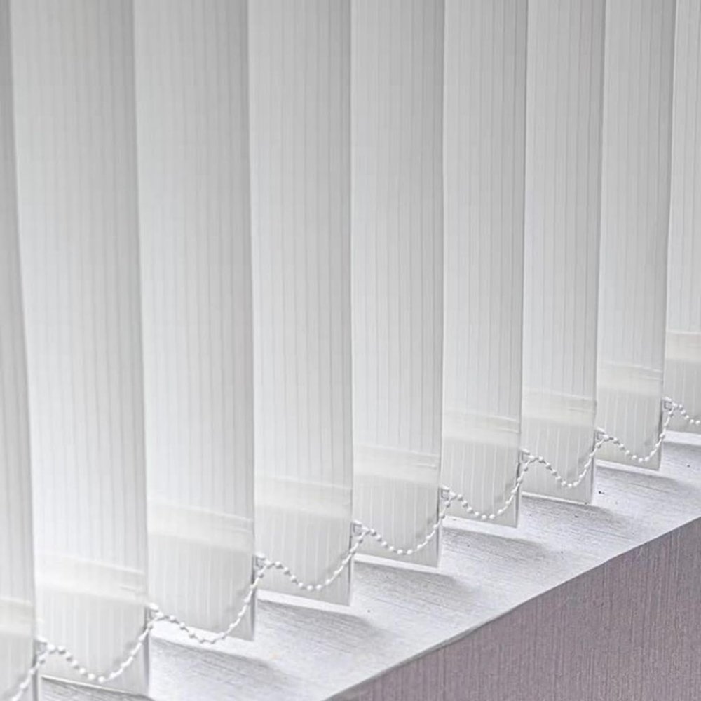 NIANXINN Light-Filtering Vertical Blind, White, 98 mm Slats, Customizable, 70 x 180 cm