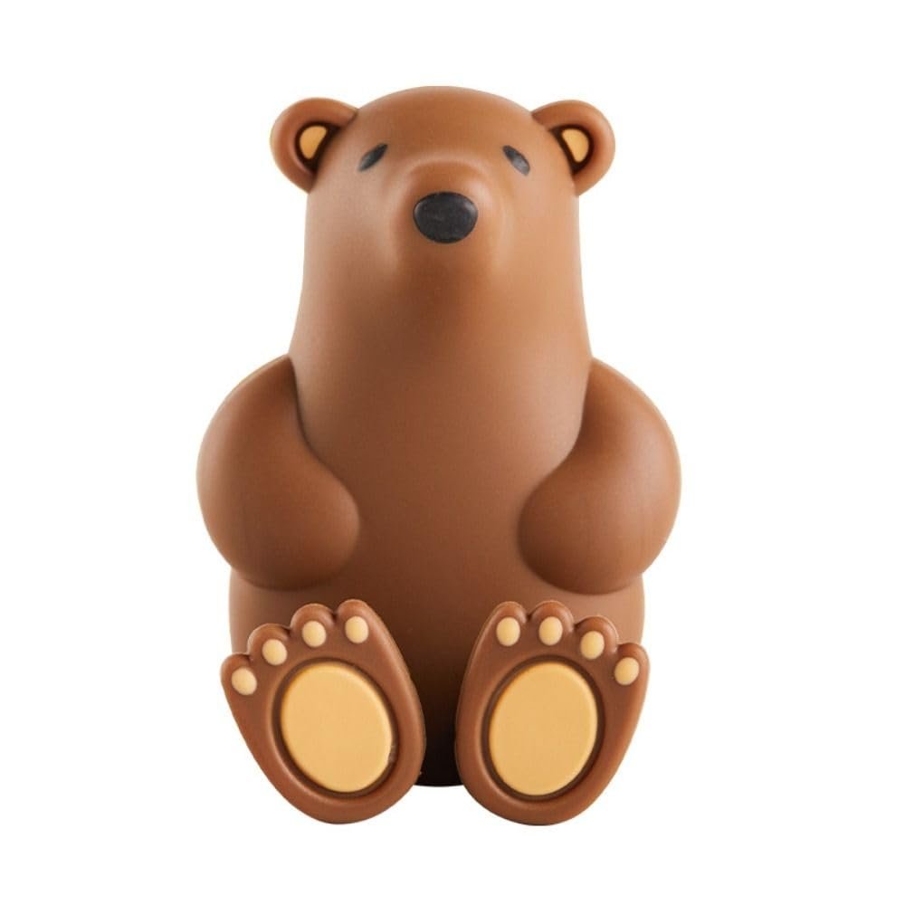 Cartoon Toothbrush Holder, Wall-Mounted with Suction Cup (Dark Brown)