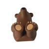 Cartoon Toothbrush Holder, Wall-Mounted with Suction Cup (Dark Brown) view 3