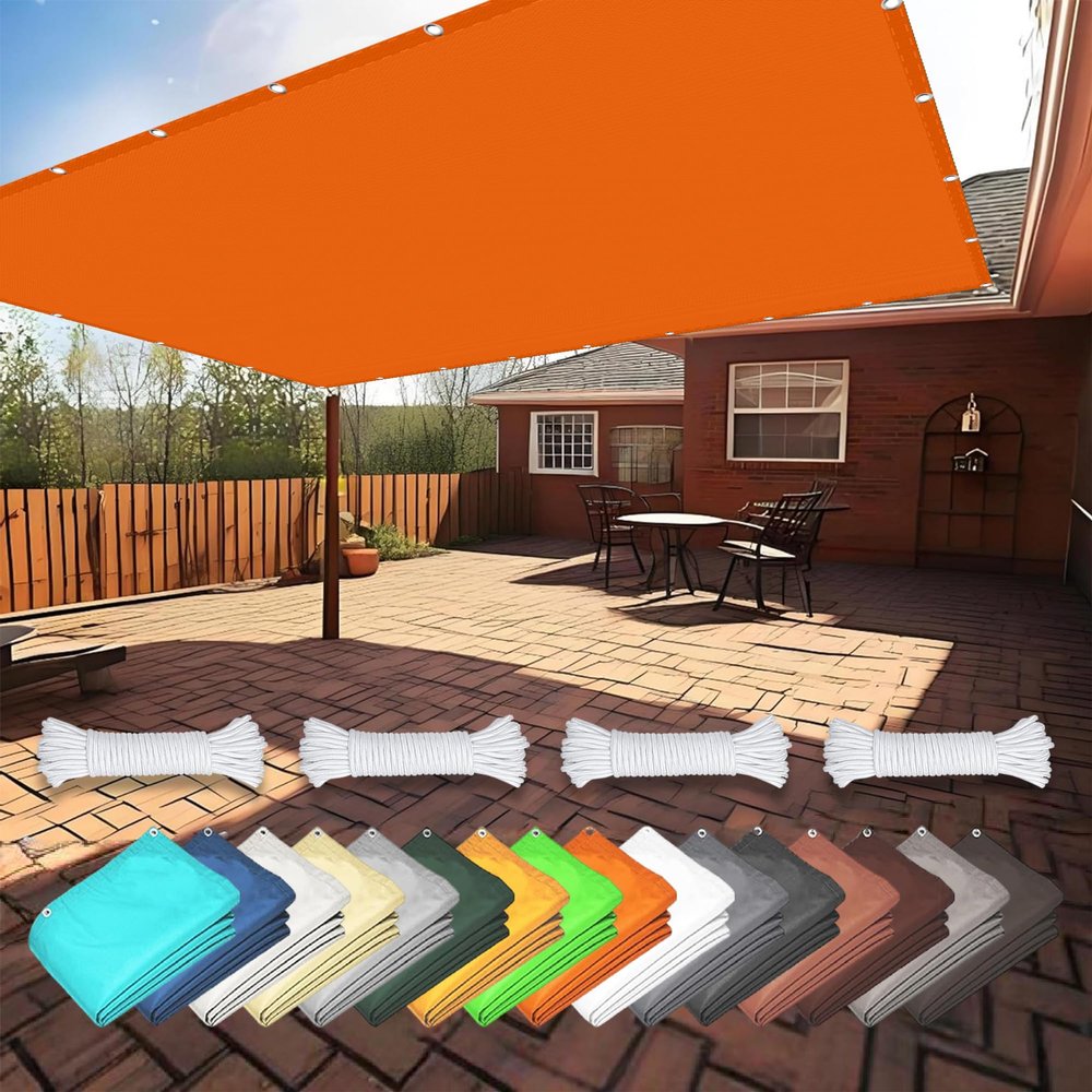 Rectangular Sun Shade Sail 1.8 x 9 m, Orange