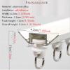 Adhesive Ceiling Curtain Track with End Caps and Hooks, Black, No Drilling view 2