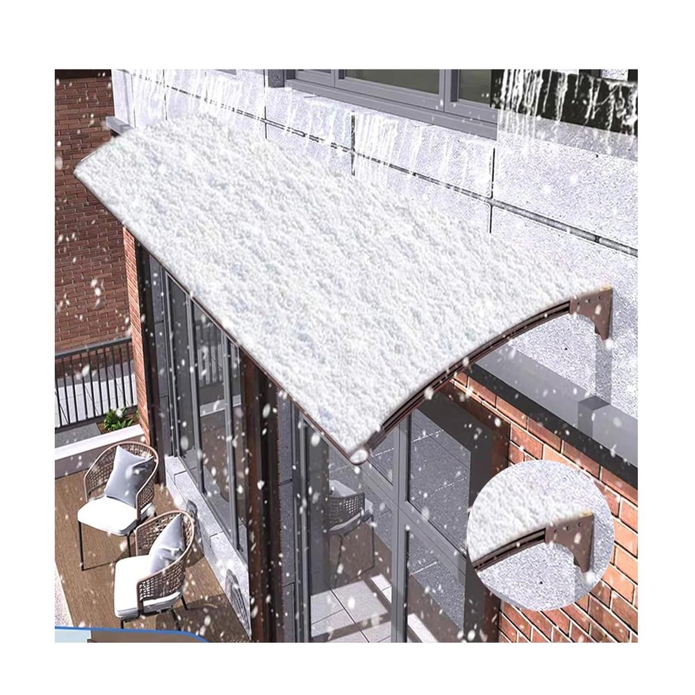 QWEASDF Generic Door Awning with Side Panel, Polycarbonate Cover, 90 x 210 cm