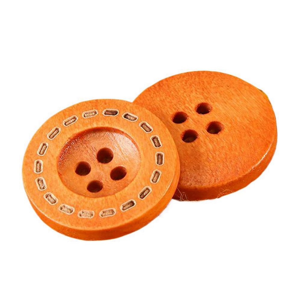 10–38 mm Wooden Buttons for Men's and Women's Coats, Four-Hole, Light Coffee, 11 mm, 10 Pieces