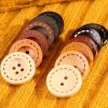 10–38 mm Wooden Buttons for Men's and Women's Coats, Four-Hole, Light Coffee, 11 mm, 10 Pieces view 4