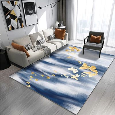 RUGMRZ Blue Geometric Crystal Velvet Rug, 80 x 160 cm