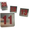 ROFBIHG 10-Piece Stackable Tent-Style Table Numbers (1–100) for Restaurants, Double-Sided Reception Number Signs, Stainless Steel Metal Table Number Stands, 5 x 5 cm (Red, 1–60) view 1