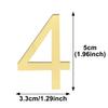 Gold 4 Self-Adhesive 3D Door Number, 3.3 x 5 cm view 2