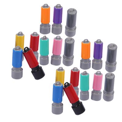 20 Round Plastic Stamp Holders for DIY Name Stamps