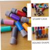 20 Round Plastic Stamp Holders for DIY Name Stamps view 3