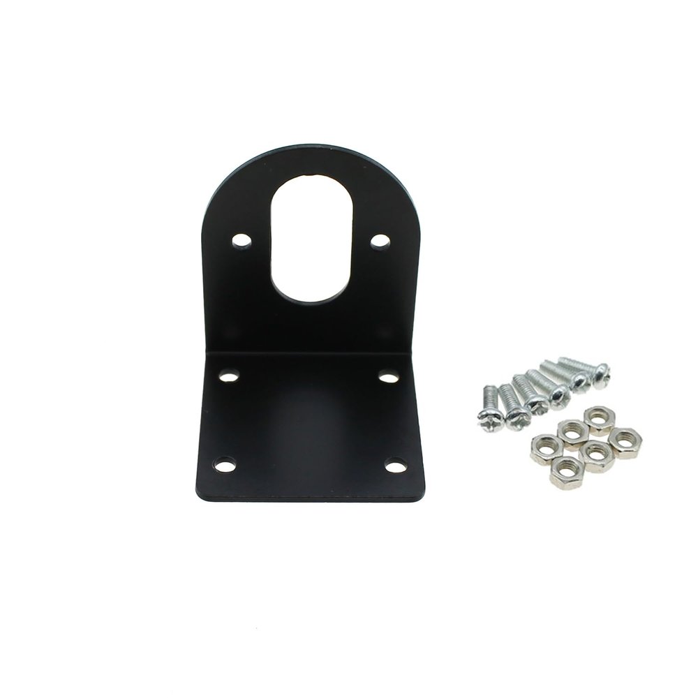 RLECS 37 mm DC Geared Motor Mounting Bracket, Cold-Rolled Steel, L-Shaped with M3 Hardware