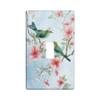 Spring Bird Single Toggle Switch Wall Plate, Green Songbirds with Peach Blossoms view 1