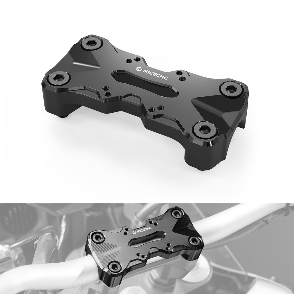 NICECNC Black Handlebar Top Clamp with AMPS Pattern for Yamaha Ténéré 700