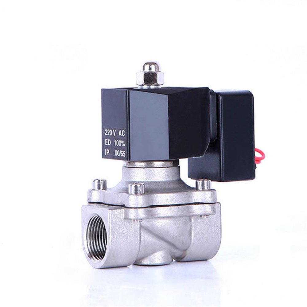 CAAUYXZW DN15 Normally Closed Solenoid Valve, Stainless Steel, IP65 Fully Enclosed Coil (220 VAC)