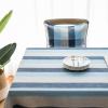 Stfery Washable Striped Tablecloth, Dark Blue, 60 x 60 cm, Linen Look with Tassels view 3