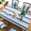 Stfery Washable Striped Tablecloth, Dark Blue, 60 x 60 cm, Linen Look with Tassels view 4