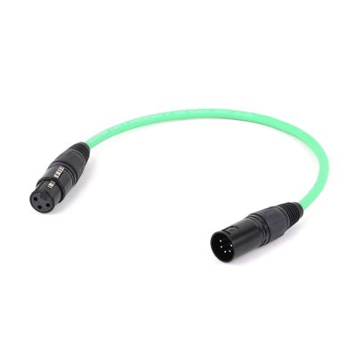 ROBAUN 1PC 3F-to-5M Adapter Cable, 3-Pin Female to 5-Pin Male, Reversible, 2 Copper Conductors + Shielding (5M-3F-BU, 2.9 m)