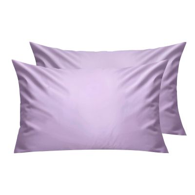 Lirex Pillowcases, 2-Pack, 300 Thread Count, 100% Cotton, Comfortable and Breathable, 40 x 60 cm, Purple